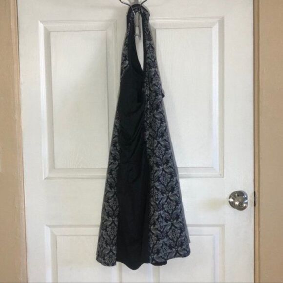 Lola Stretch Racerback Dress Damask Black Gray - Picture 6 of 10